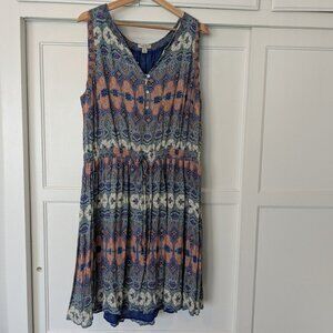 Lucky Brand Fit and Flare Mosaic print dress